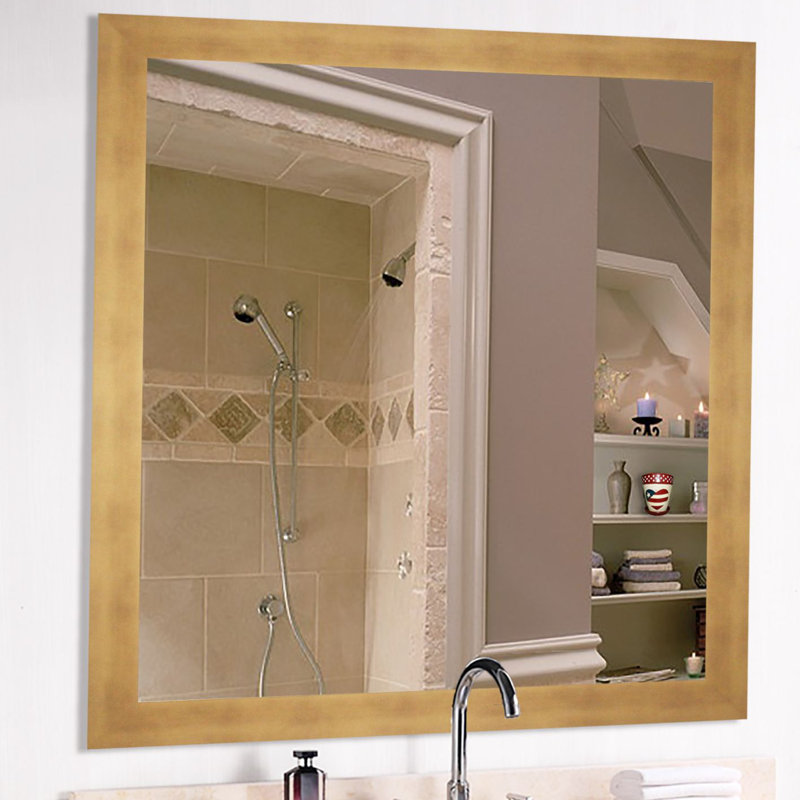 Flat Wall Mirror, Silver, 35.5" H x 29.5" W
