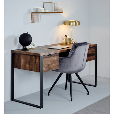 Bureau d'écriture avec rangement en métal Draylen