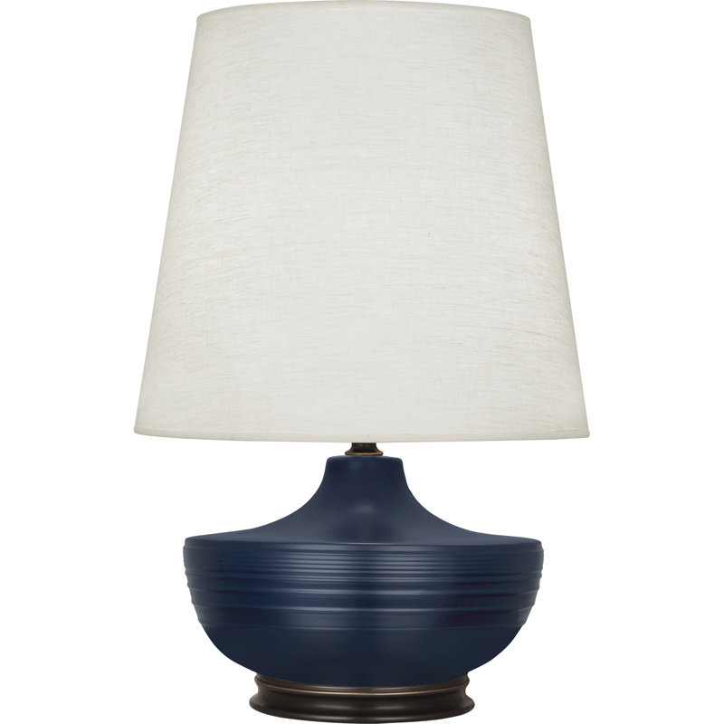 Nolan Table Lamp, Bronze Base/Navy Shade