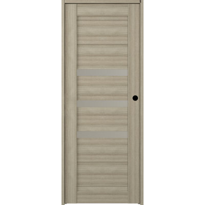Dora DIY-FRIENDLY Paneled Prefinished Wood and Glass Composite Single Prehung Door