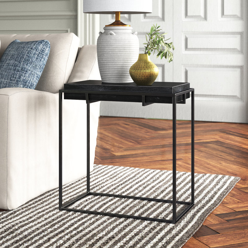 Leonida Rectangular Iron End Table 