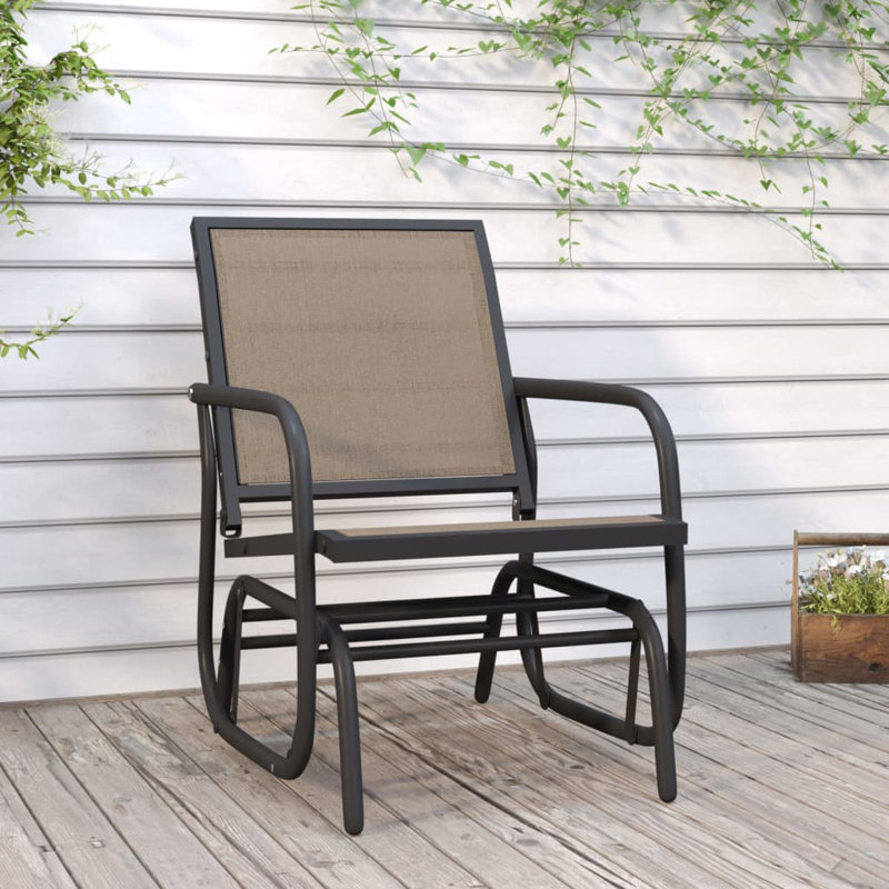 Chaise berçante d'extérieur en métal, Brun