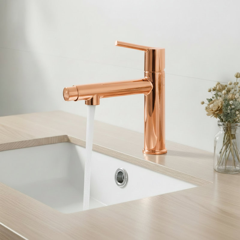 Modern 2-in-1 Fountain Bathroom Faucet(Set of 2), Rose Gold