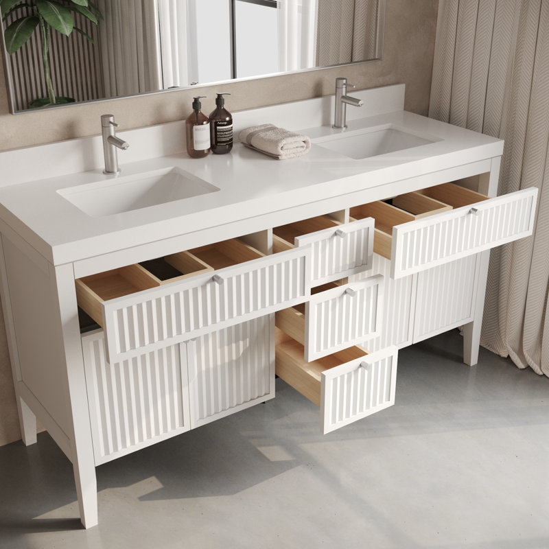 Reyan 63in Single Vanity, White