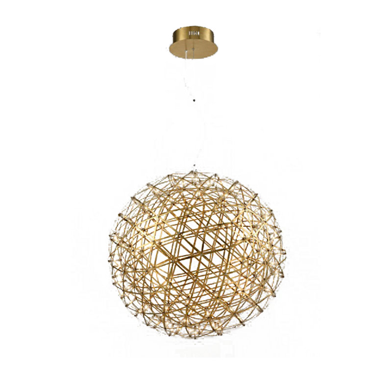 Meraz Modern LED Globe Chandelier, 38" H x 38" W x 38" D, Gold