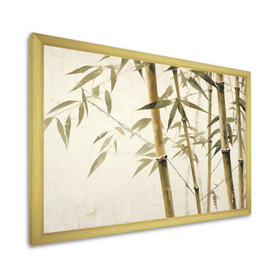 Beige minimalisme bambou sérénité II sur toile