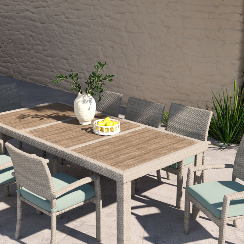Winnie Stacking Patio Dining Armchair with Cushion, Canvas Spa Sunbrella® Canvas