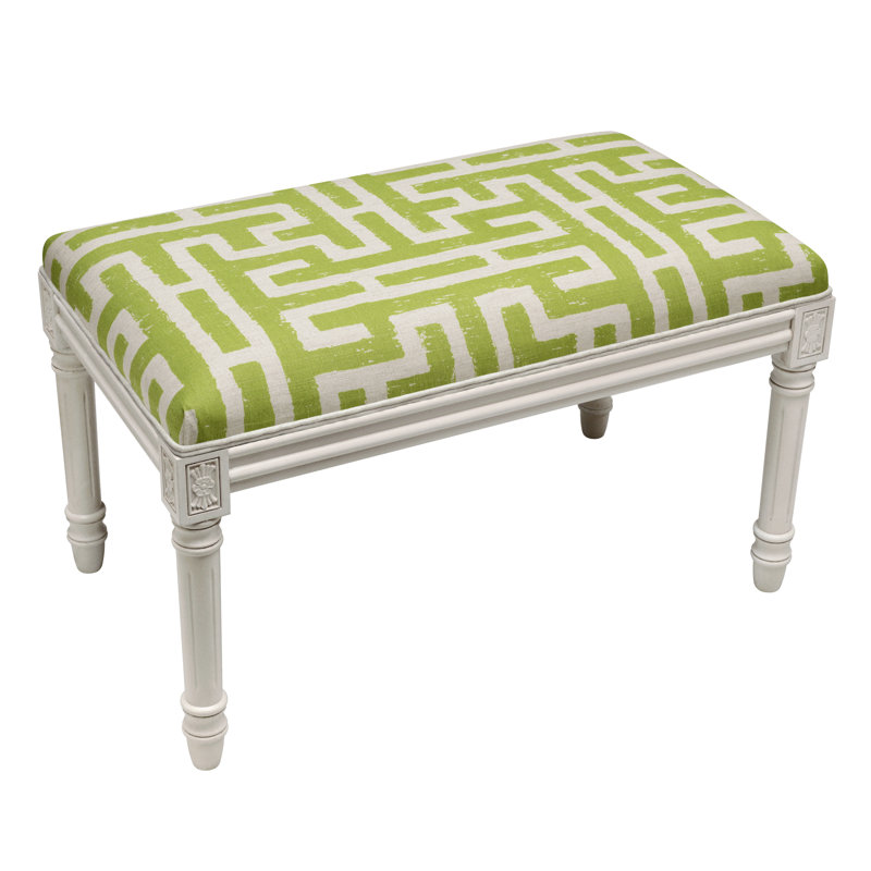 Ordaz Linen Blend Upholstered Bench, Chartreuse Green