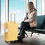 20 "/ 24" / 28 "3 pièces / ensemble en valise à roulettes en ABS, couleur assortie, avec serrure à combinaison (jaune)