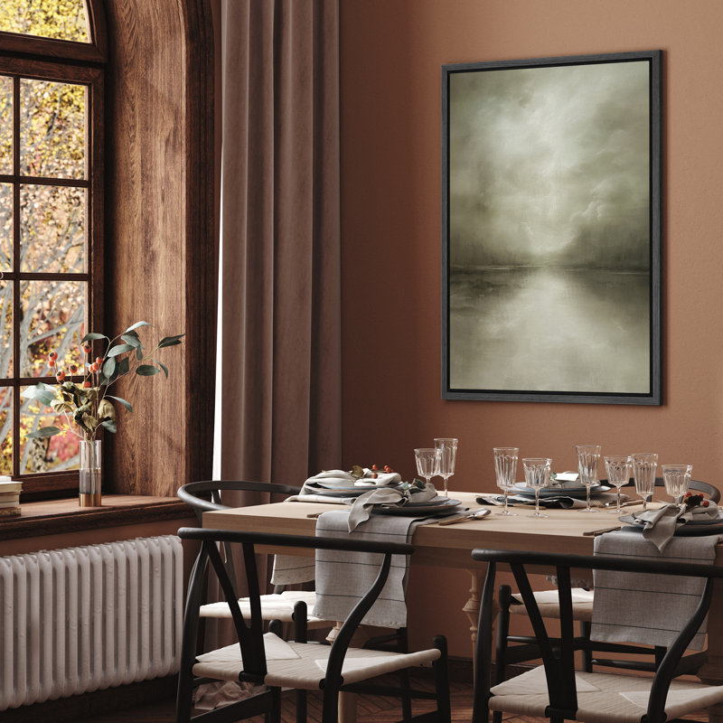 Reproduction d'art sur toile Heavenly Light Seascape, H 24 po x l 16 po, Reproduction encadrée sans passe-partout, Noir