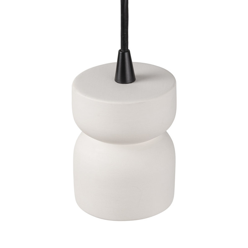 Luminaire suspendu en sablier Leni, Bisque, Noir mat