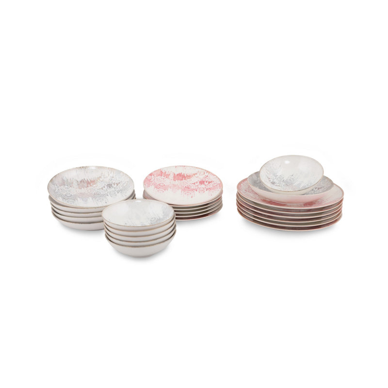 Porcelain China Dinnerware Set 24 Piece - Service for 6
