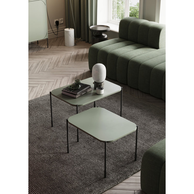 Four Leg Coffee Table, 45cm H x 70cm L x 50cm W, Olive