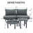 Patio Curved Conversation Set with End Table-384539366