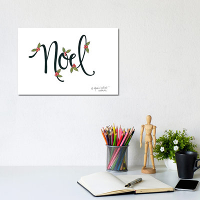 Noel with Berries 1 Piece Wrapped Canvas Wall Art
