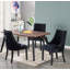 Paulus 4 Person Dining set - a Rectangular Extendable Dining Table with Metal Legs and a Set of 4 Quilted Ring Knocker Velvet Dining Chairs for Dining Room - Modern Dining Table Set-1680547007-1680547006
