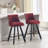 Set of 2,Back pull point design, velvet material, 360 degree rotation, back pull loop detachable design, rivet decoration, square foot wooden bar chair-1688597469