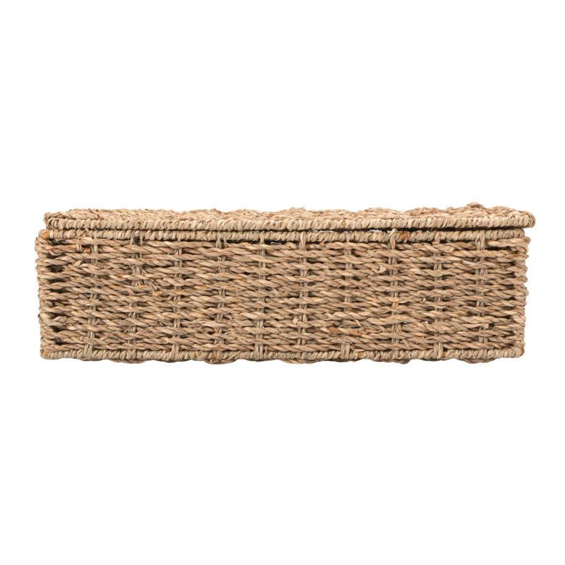 Hand-Woven Seagrass Box With 3 Sections