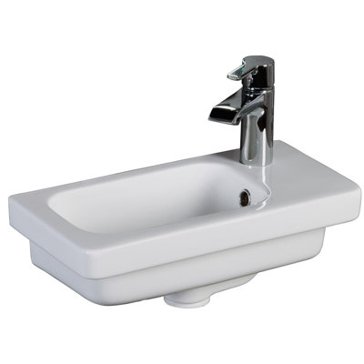 Barclay Resort 450 8.63 " Vitreous China Rectangular Bathroom Sink and Overflow Hole