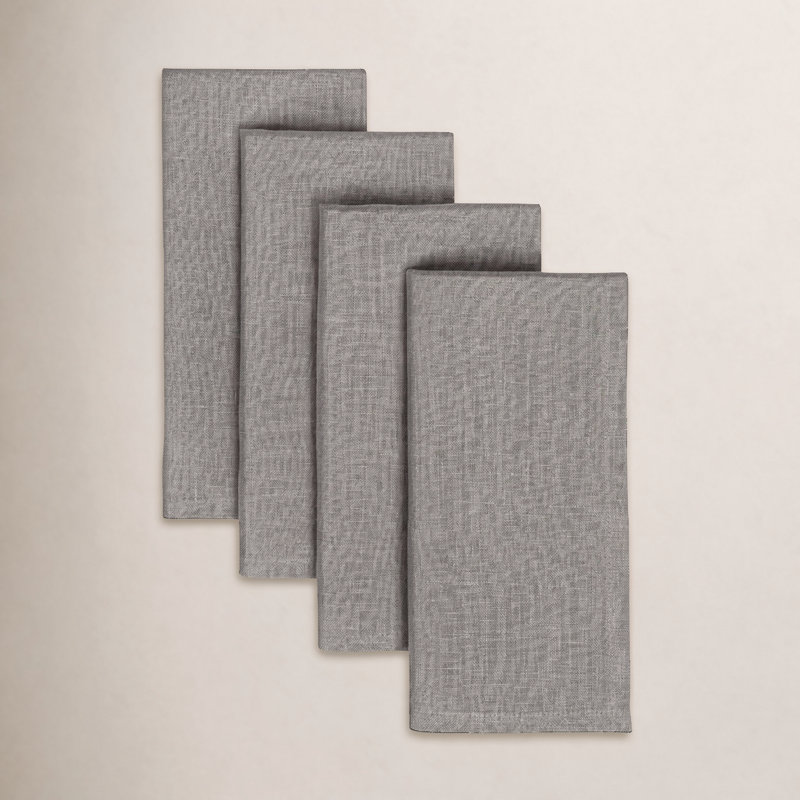 over&back 100% Linen Napkins, Gray