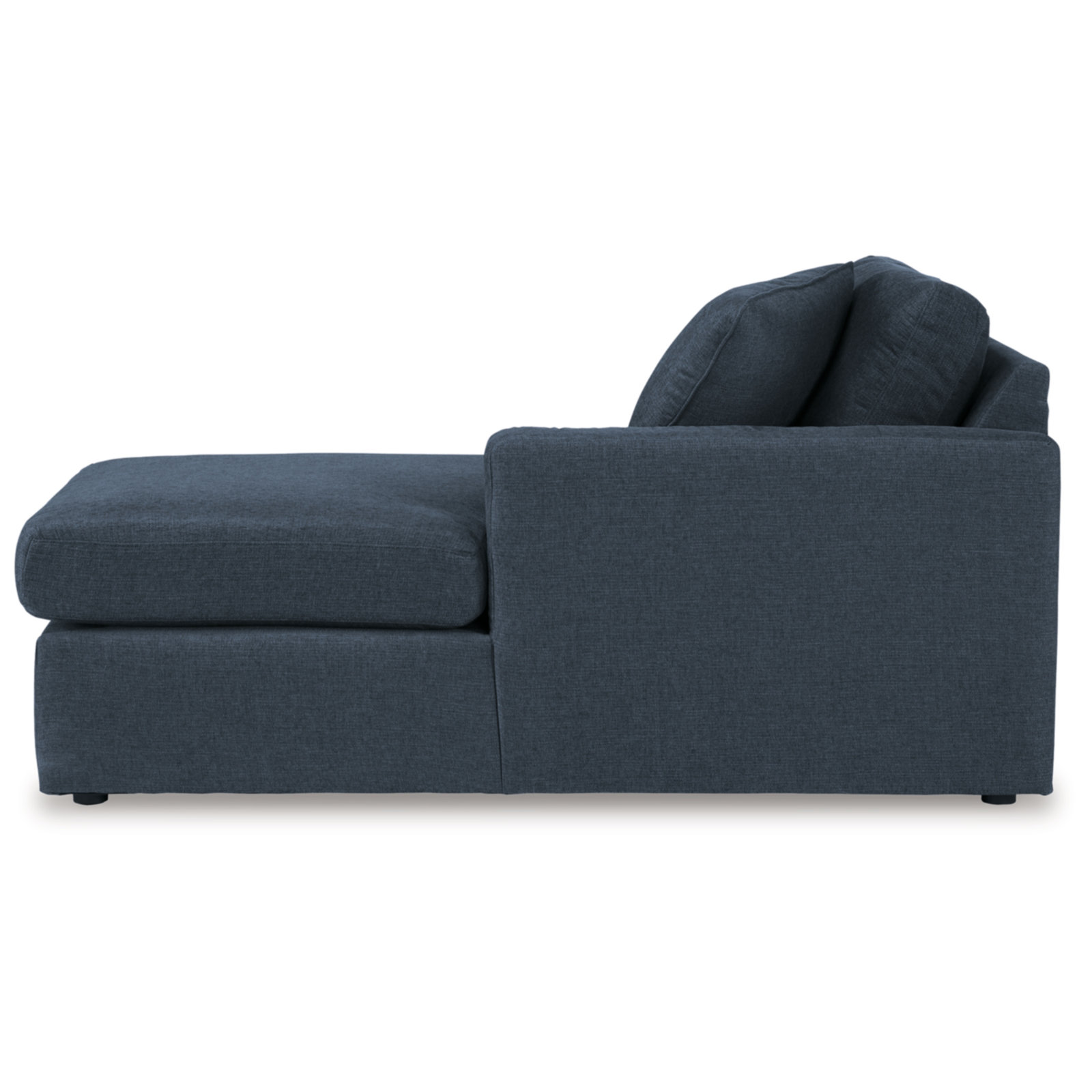 Modular Sectional, 36" H x 140" W x 68"D, Blue Polyester, Right Hand Facing