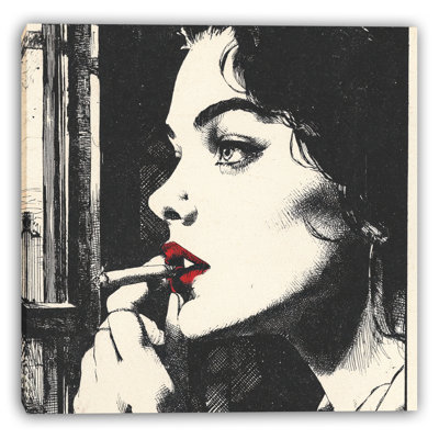 «Red Lips Noir», art mural sur toile tendue