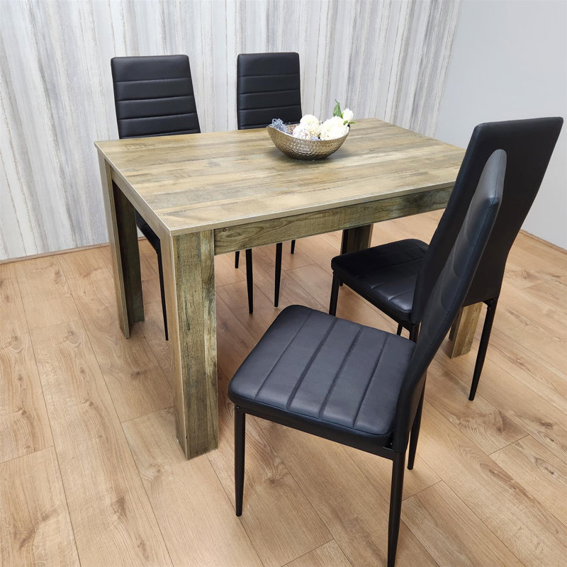 Siriol 4 - Person Dining Set, Black