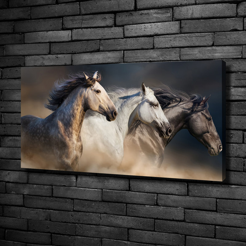 Horses In A Gallop - Wrapped Canvas Print