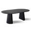 Table de salle à manger à piédestal extensible de 47 po à 85 po avec chaises capitonnées ovales et noires-1243203331