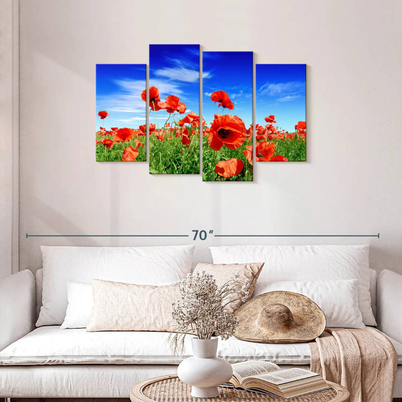 Coquelicots Harnek lors d'une journée ensoleillée, H 27 po x l 43 po