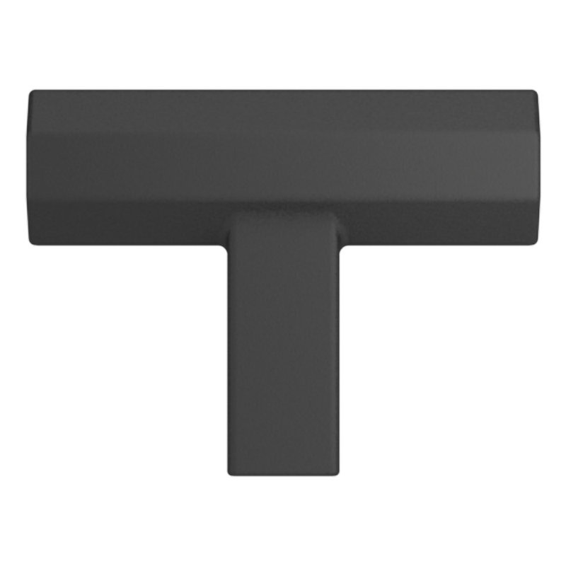 4416 Octagonal Knob, 1.5", Satin Black