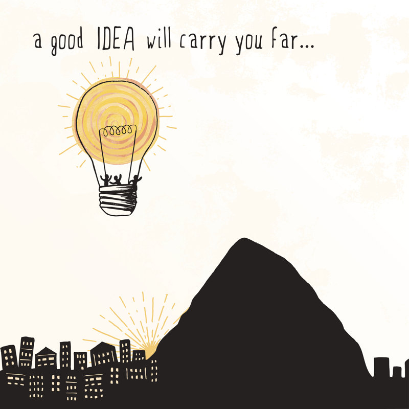 Lightbulb Balloon by Frimages - Wrapped Canvas Print, 30cm H x 30cm W
