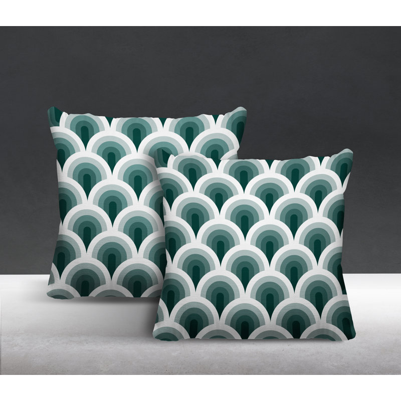  Coussin décoratif intérieur / extérieur, L 17 po x H 17 po, Émeraude