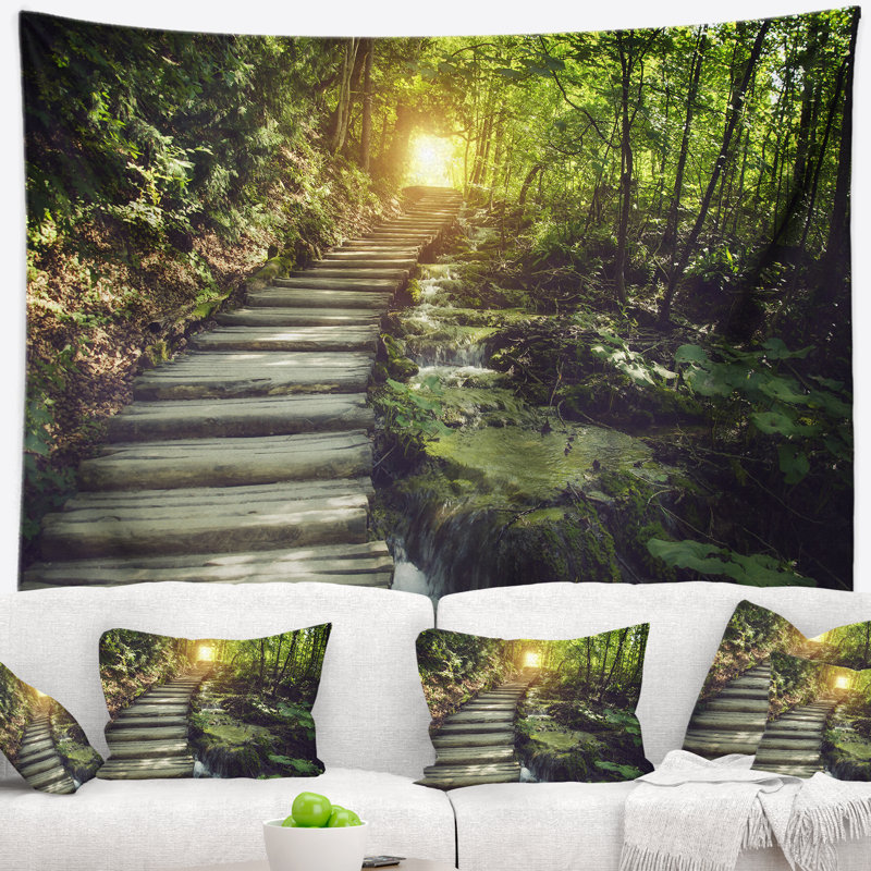 Tapisserie de voyage à l’avant misty en polyester avec accessoires suspendus inclus, H 32 po x l 39 po