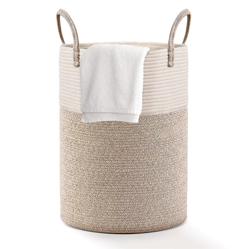 Fabric Laundry Hamper with Handles, Brown