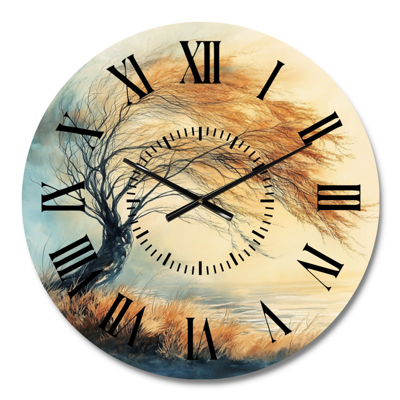 Horloge murale rustique en métal Windswept, Médium