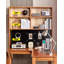 Bureau en bois massif en forme de L avec bibliothèque Nordic Style