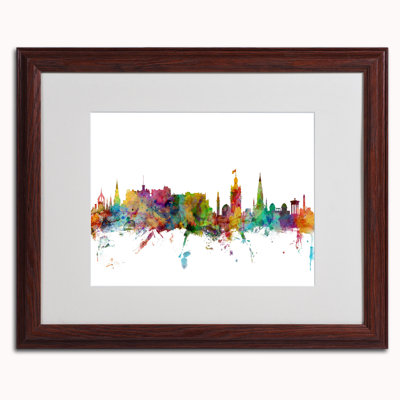Tyisha, «Edinburgh Écosse Skyline II» par Michael Tompsett, impression encadrée