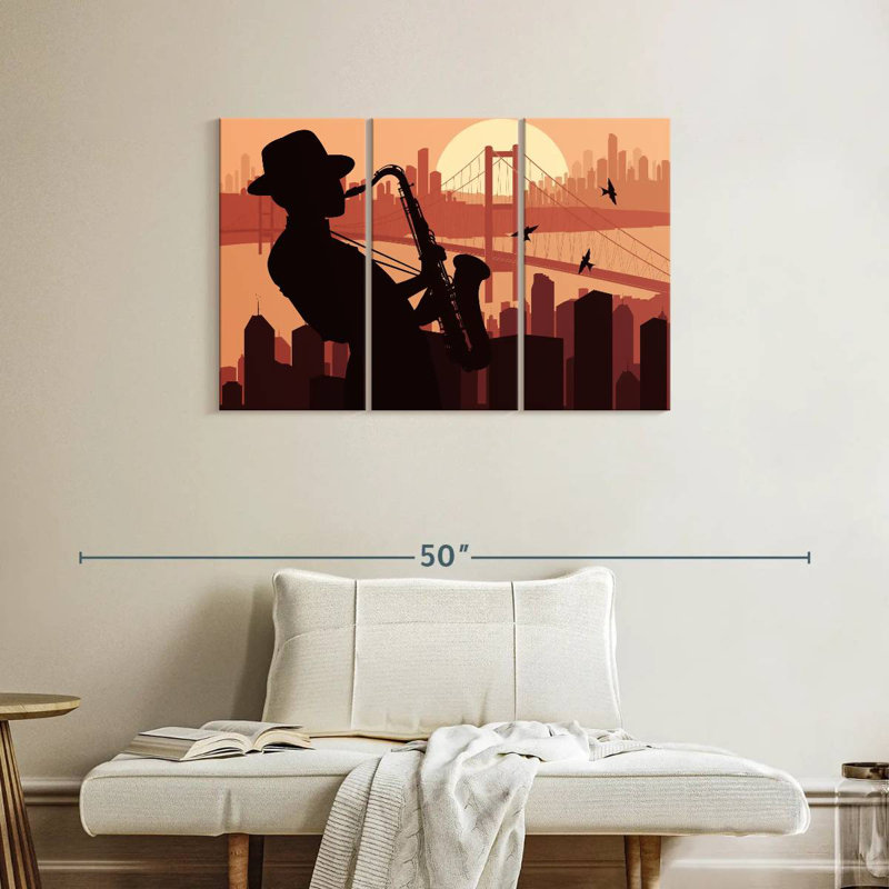 Abarca Sax Player Silhouette, 24" H x 38" W