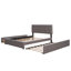 Lit plateforme tapissier avec 2 tiroirs et 1 lit gigogne en lin