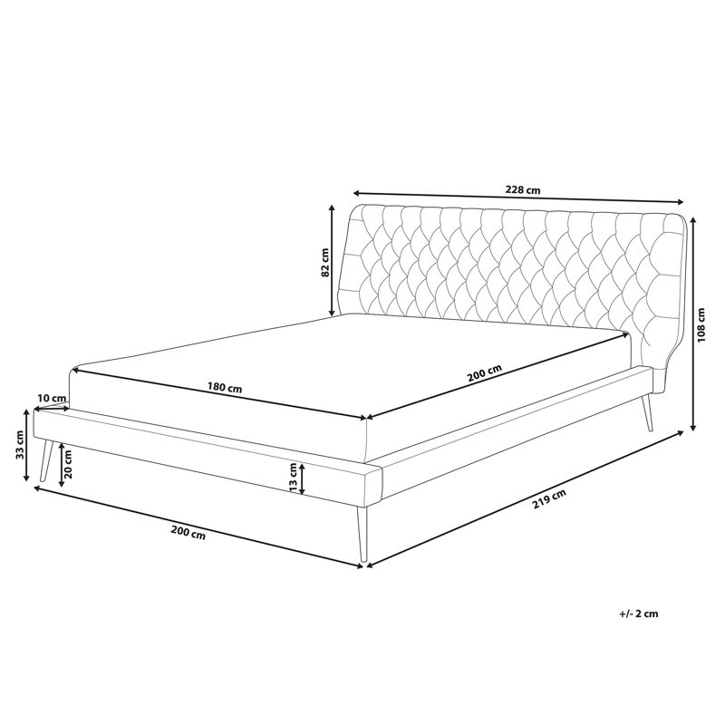 Jody Upholstered Bed, Super King (6'), Grey