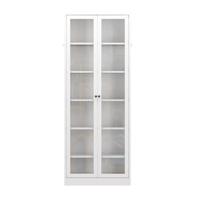 Metal Kitchen Pantry Cabinet - 72" Tall Storage with 5 Adjustable Shelves, White Freestanding Cabinet for Kitchen/Pantry/Bathroom