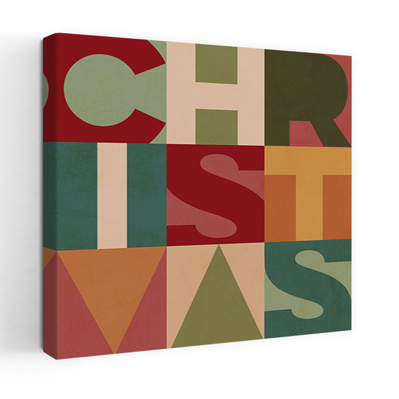 Lettres de Noël colorées, affiche murale abstraite et colorée, H 48 po x l 48 po