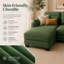 Canapé d'angle Channell 4 places en forme de U, capitonné, avec 2 poufs amovibles, canapé modulable moderne et minimaliste, revêtement Thickille, mousse haute résilience, assise matelassée-794504485