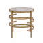 Table d'appoint moderne, table de bout en pierre frittée Pandora, petite table basse dorée