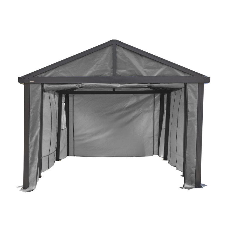 Samara Enclosure Kit for 12x20 ft Carport- Dark Grey