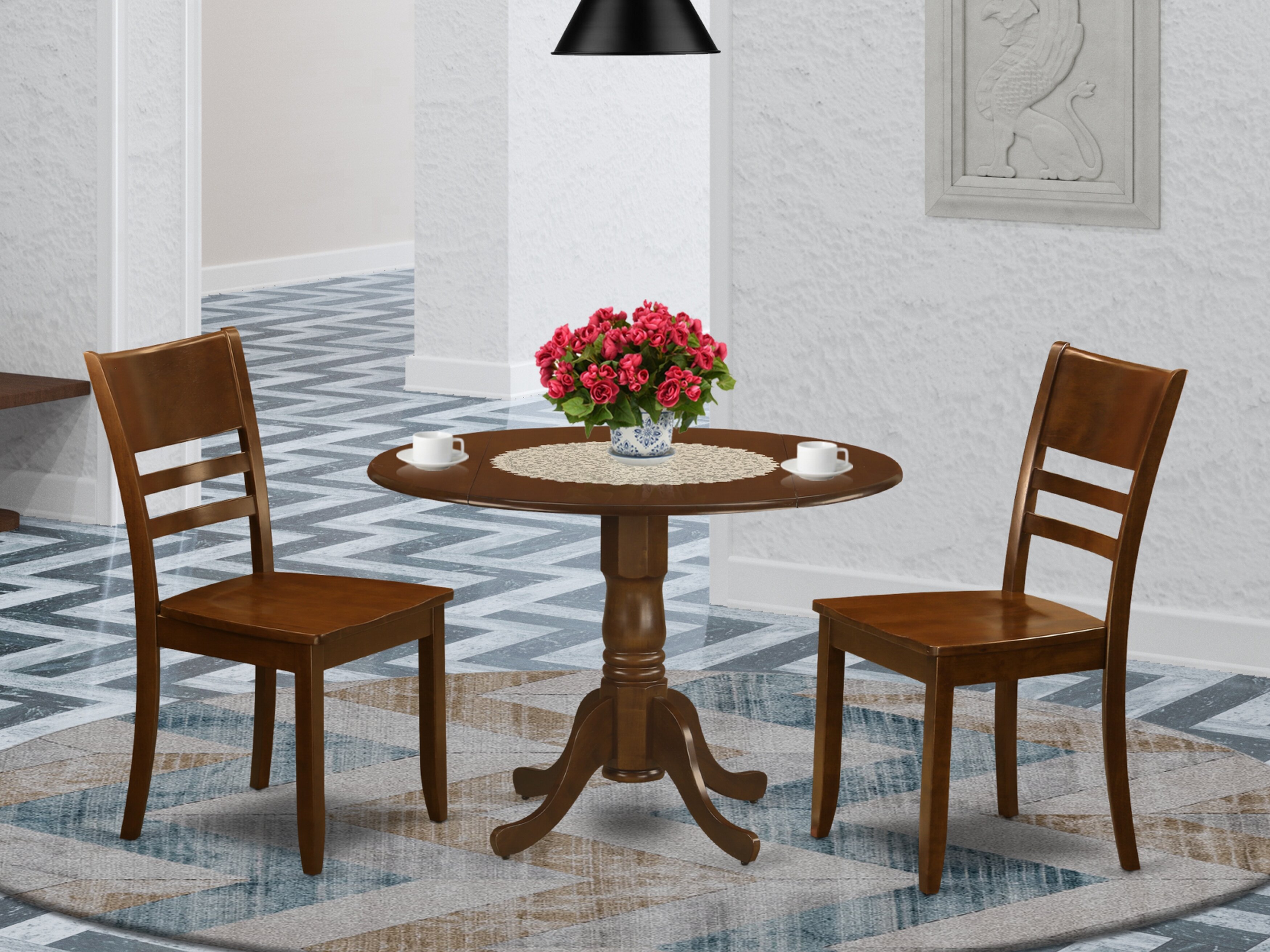 Alcott Hill Maytham Drop Leaf Rubberwood Solid Wood Dining Set | Wayfair