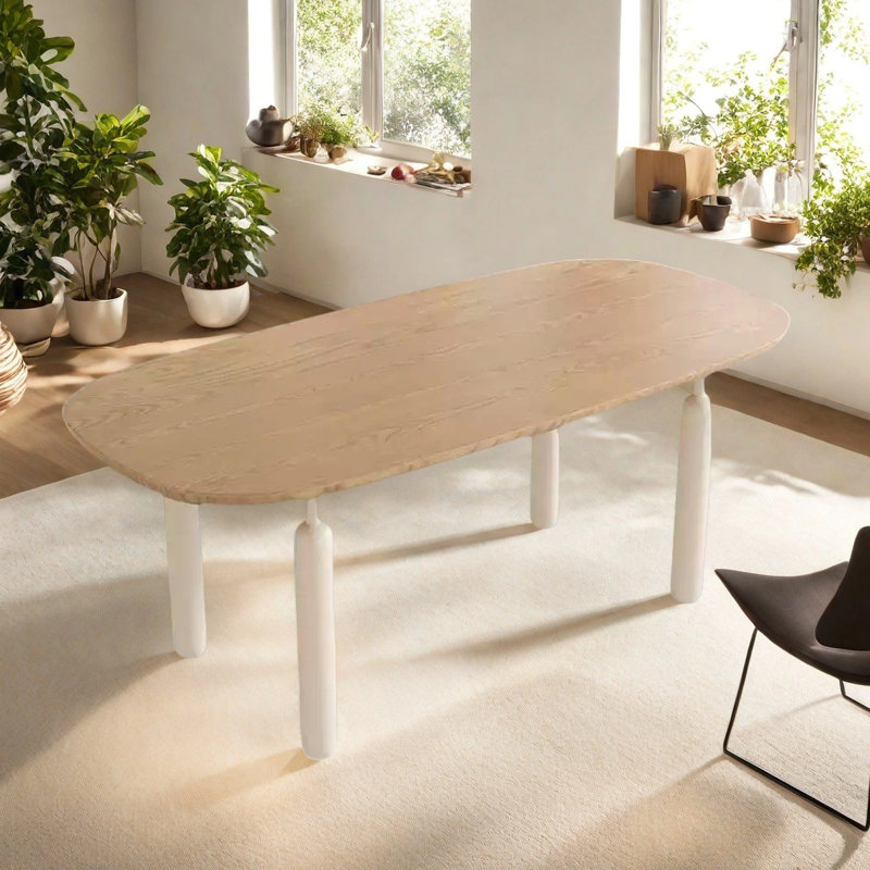 Oval-shaped creative dining table, 29.53 x 70.87"L x 31.5"W