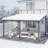Hardtop Gazebo With Galvanized Steel Sloping Roof-124065813