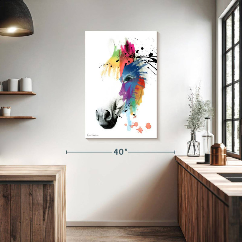 Portrait de cheval Brampt abstrait, H 39 po x l 26 po